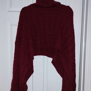 EUC 1x turtleneck cropped sweater